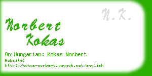norbert kokas business card
